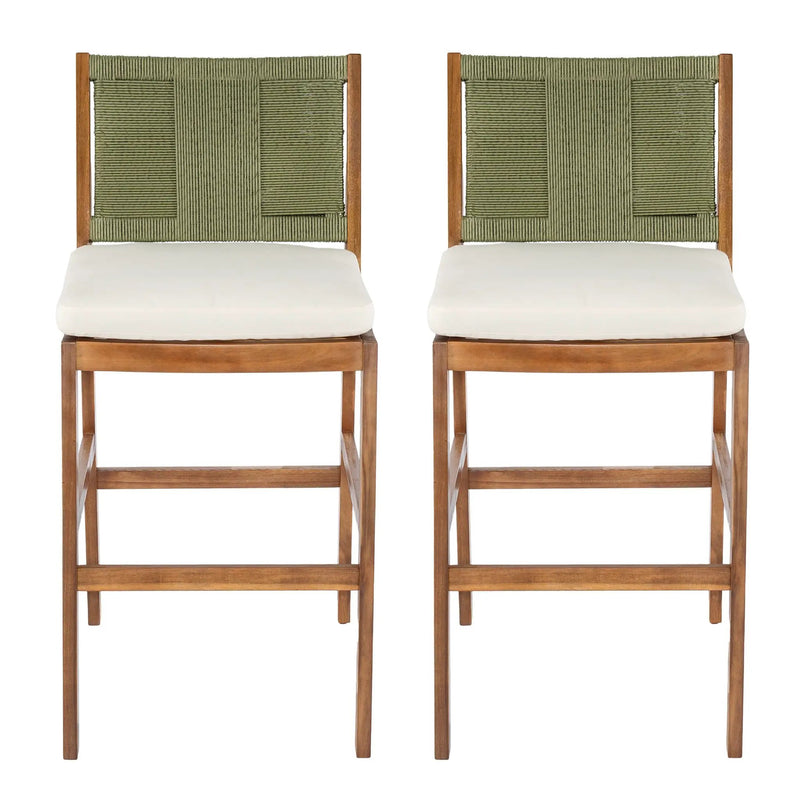 Outdoor Acacia Wood Bar Stools (Set of 2) by HouseOfZazla