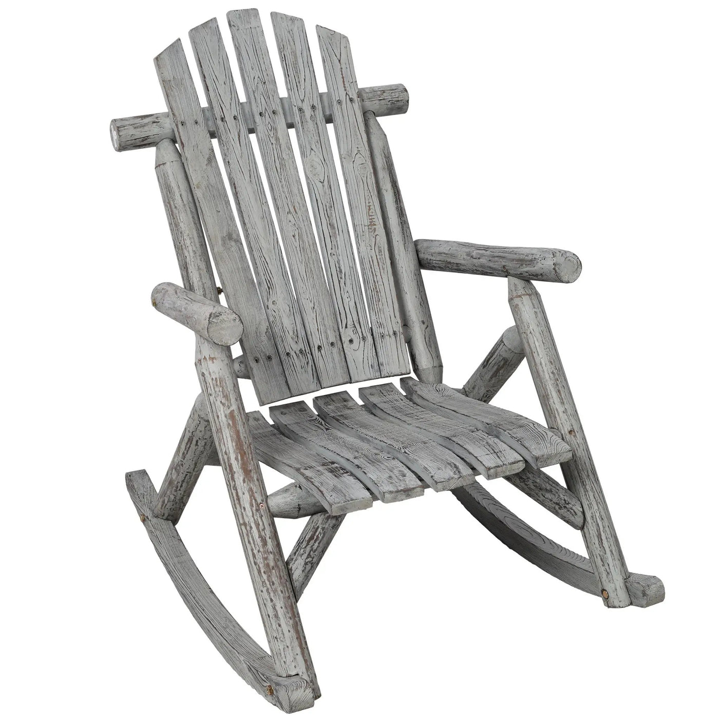Durable Wooden Porch Rocker, Fir Log Rocking Chair by Unique Piece Furniture
