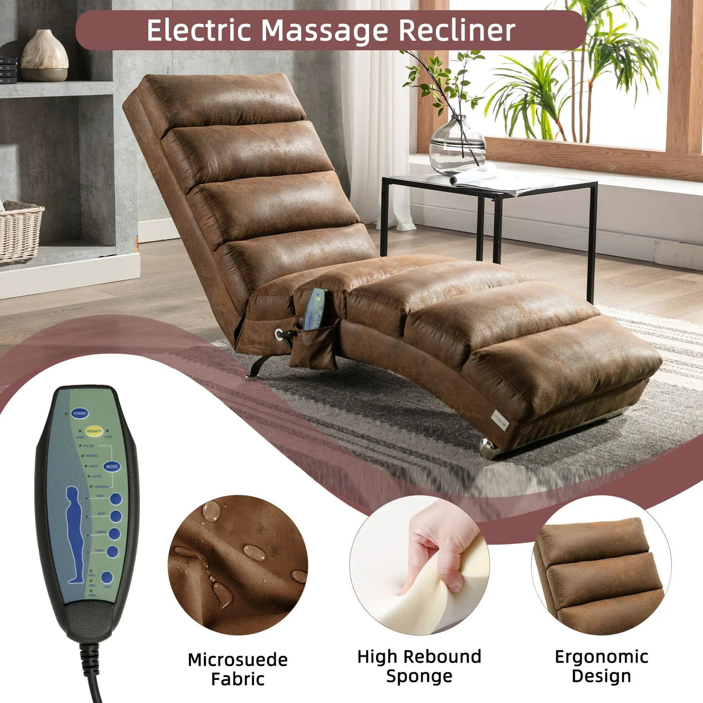 Massage Chaise Lounge Indoor With Remote Control by HouseOfZazla