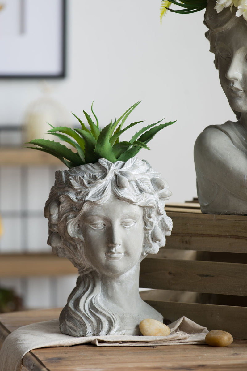 Cement Bust Wall Planter - Indoor & Outdoor Decor, photo 11 of 13