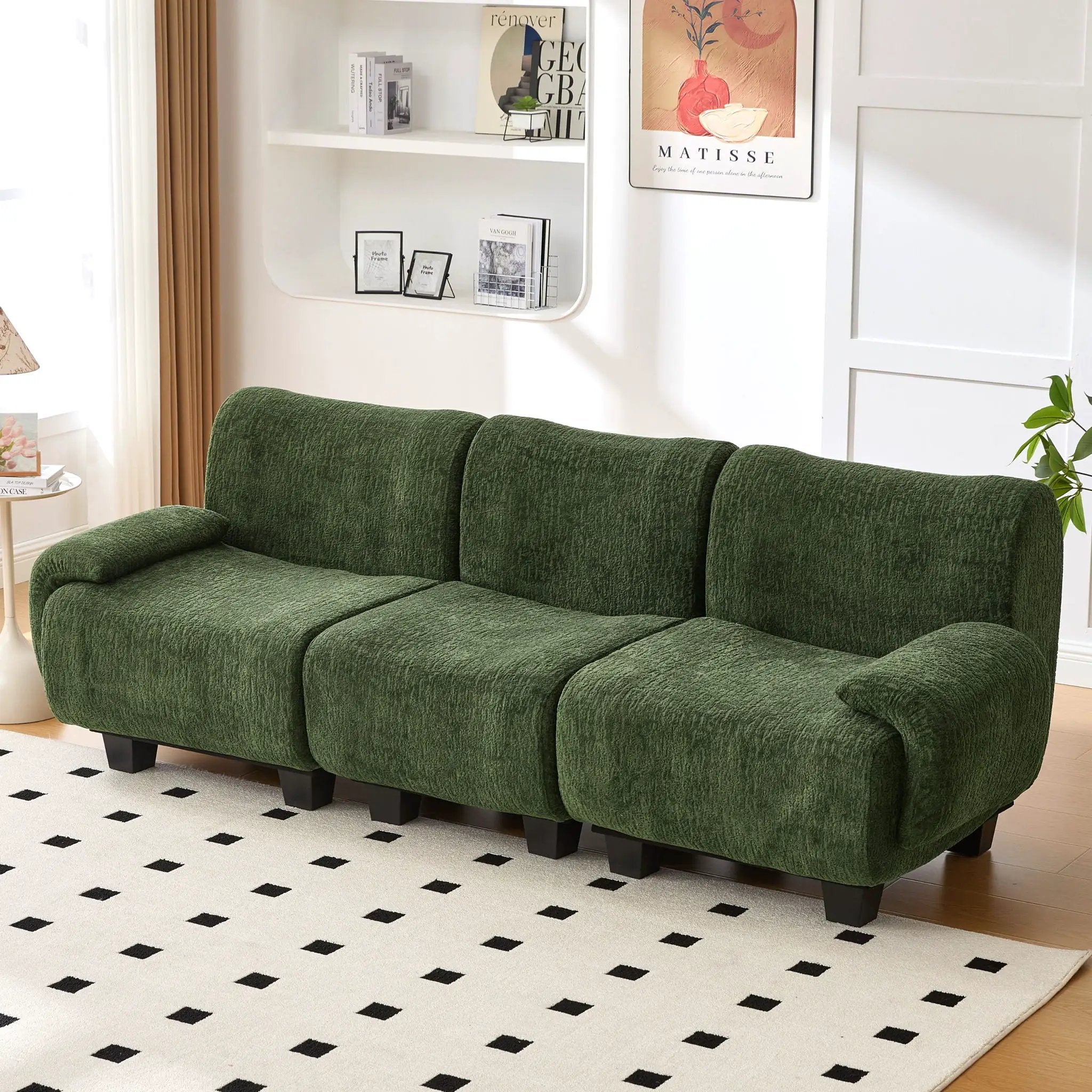 3 Seater Sofa Couch With Curved Armrests by Unique Piece Furniture