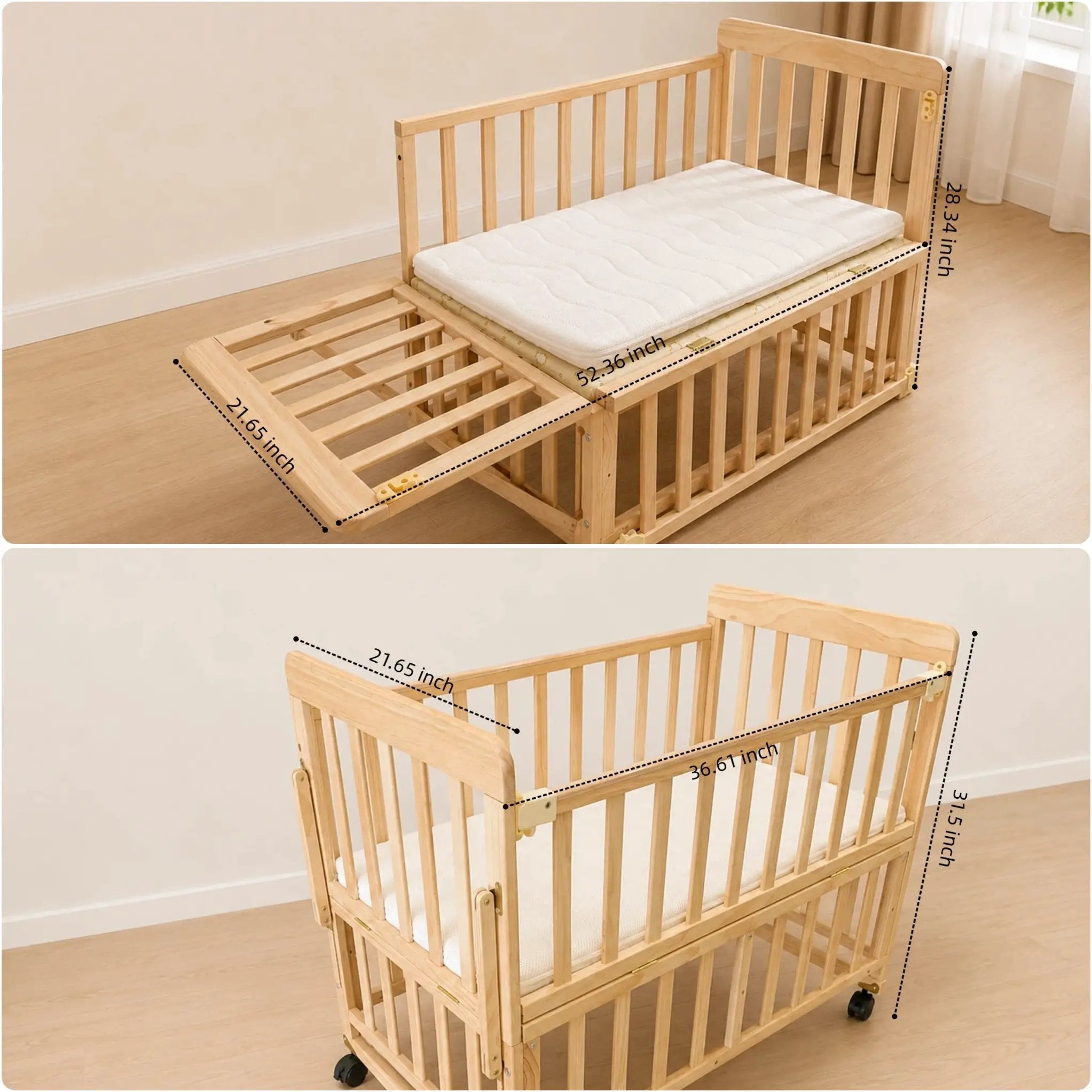 Solid Wood Baby Bassinet by HouseOfZazla