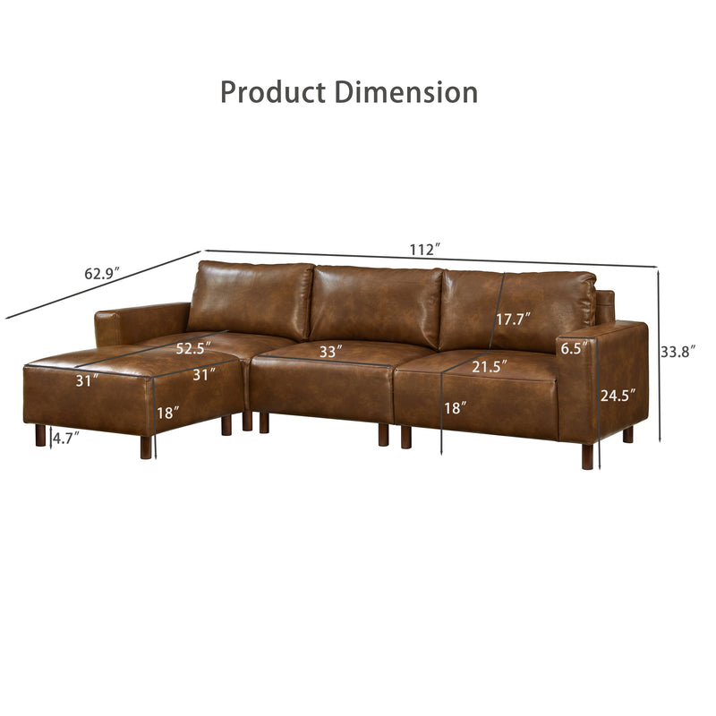 Modern Luxury Sectional Sofa with Convertible Ottoman by HouseOfZazla
