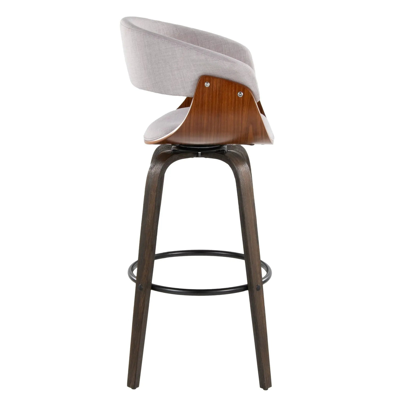 Vintage Mod - Mid Century Modern Fixed Height Barstool With Swivel & Round Footrest (Set of 2) by HouseOfZazla