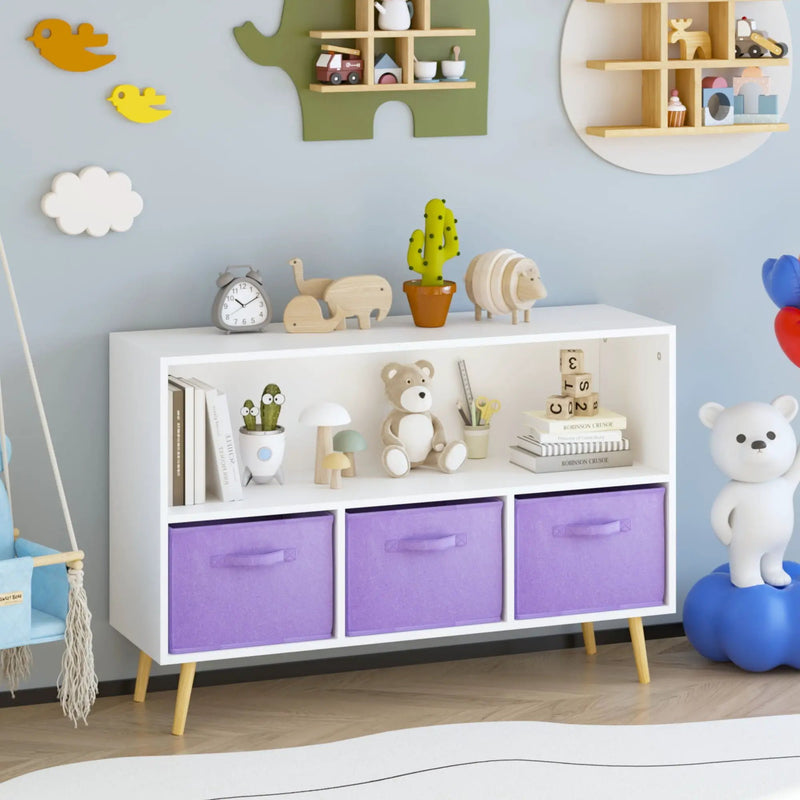 Bookcase With Collapsible Drawers, Book Display Organizer by Unique Piece Furniture