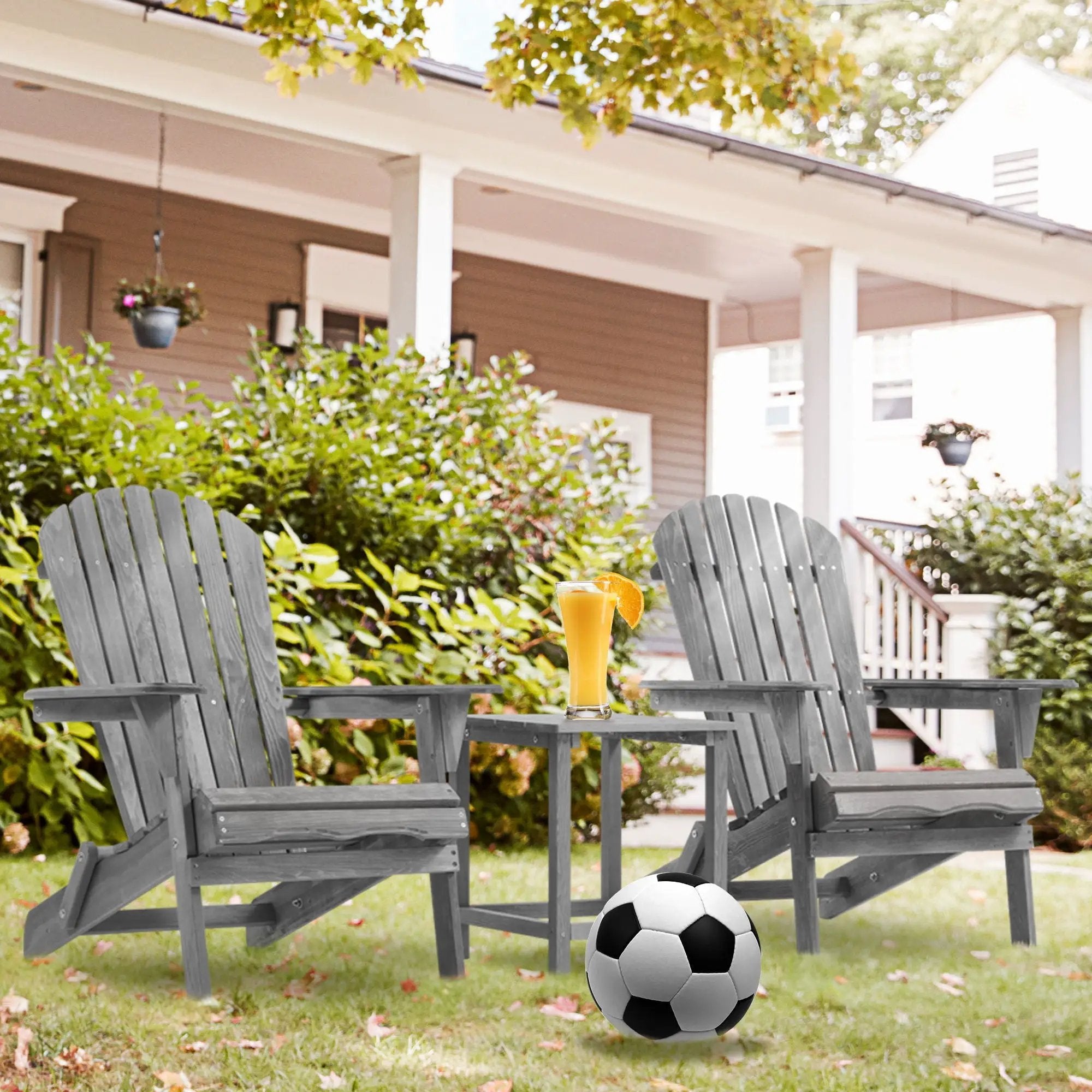 Lounge Patio Chair For Garden Outdoor Wooden Folding Adirondack Chair (Set of 2) Solid Cedar Wood Lounge Patio Chair For Garden by Unique Piece Furniture