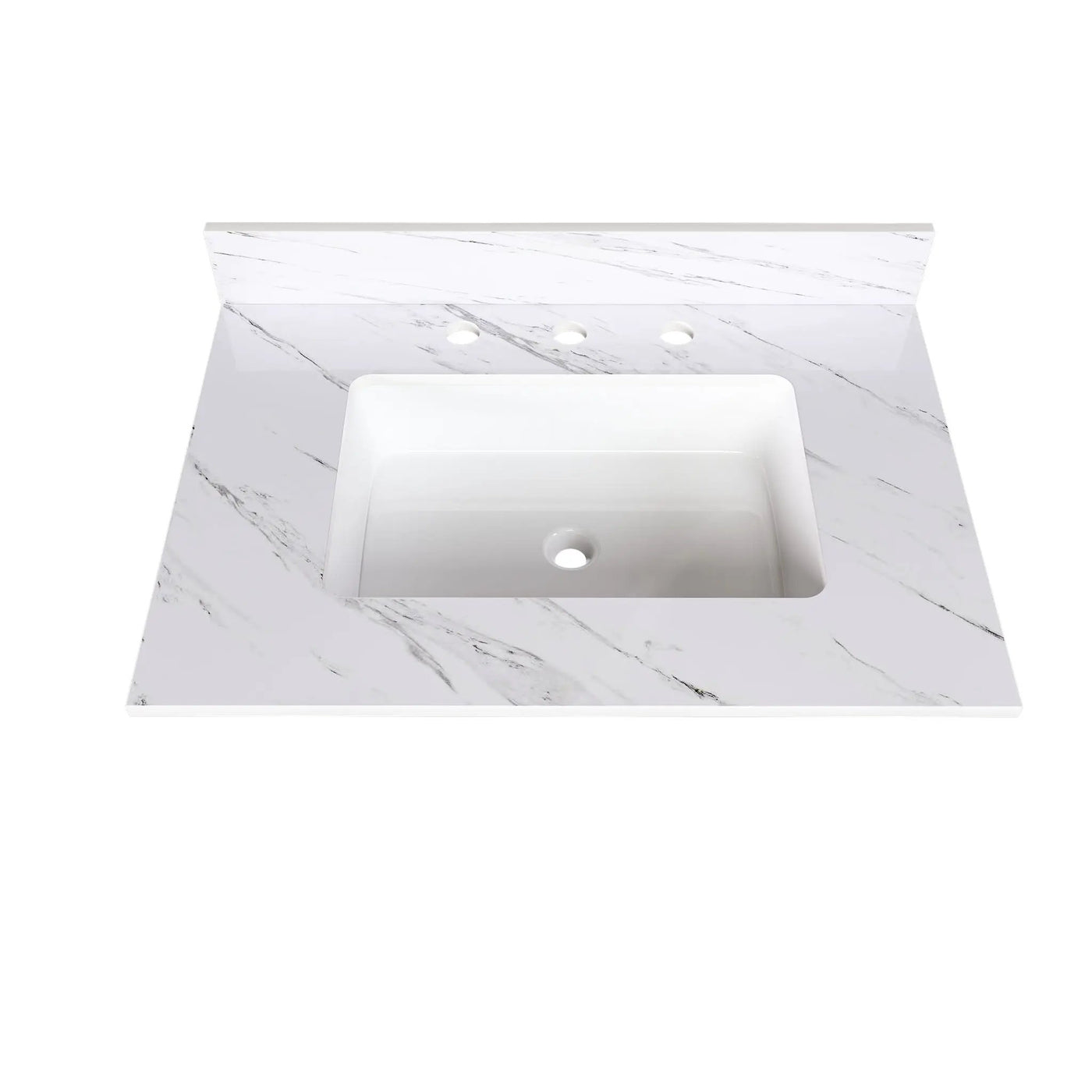 Bianco Carrara Venato Elegant Marble Vanity Top, Bathroom Vanity With Undermount Sink, Sintered Stone by HouseOfZazla