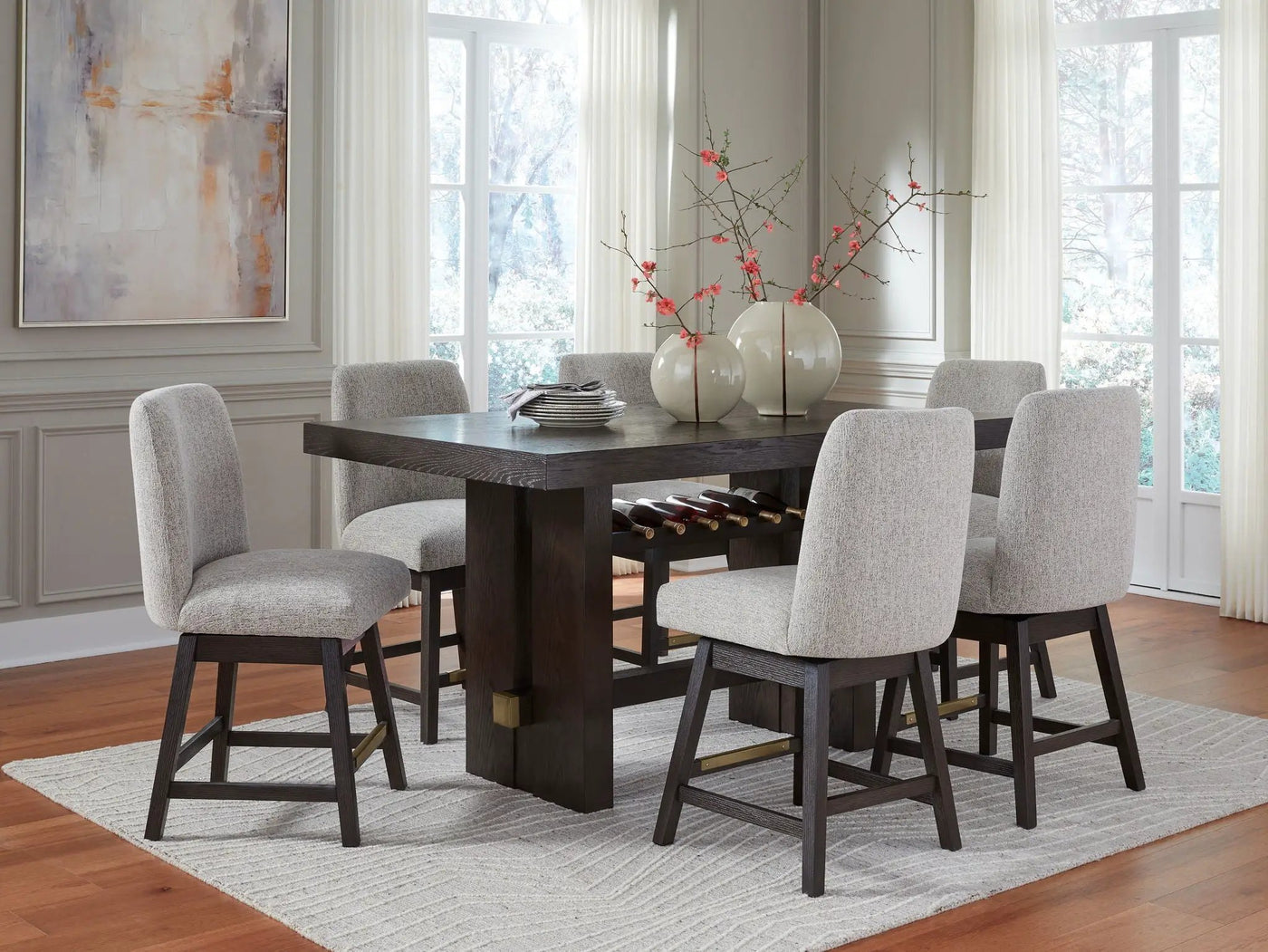 Burkhaus - Rectangular Counter Table Set by Unique Piece Furniture