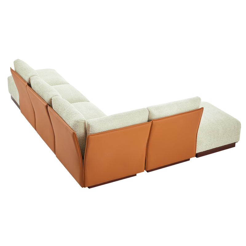 Velora 116 in. 6-Piece L Shaped Boucle Modular Sectional Sofa - Sesame, photo 2 of 10