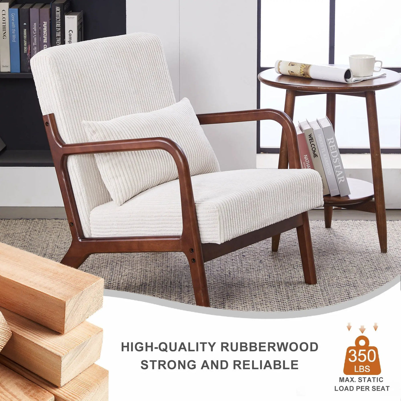Accent Chair With Pillow And Wood Frame by HouseOfZazla
