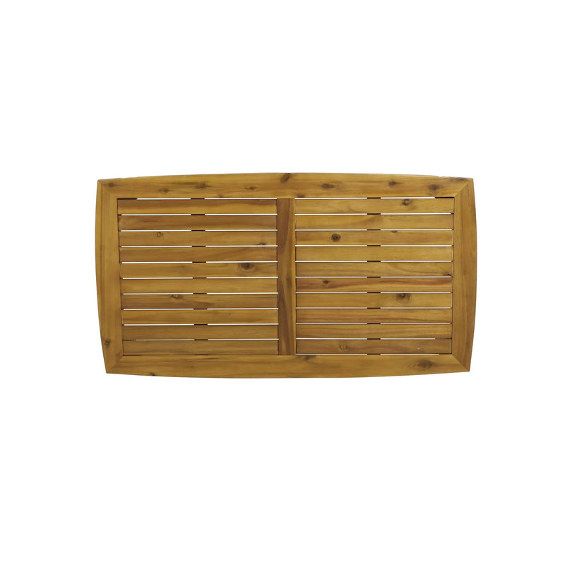 2-Person Outdoor Acacia Wood Patio Seating Group with Cushions and Coffee Table by HouseOfZazla