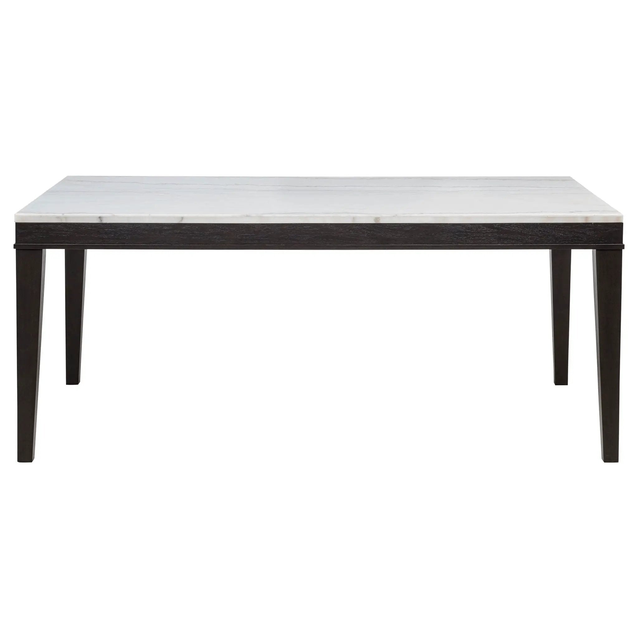 Averill 72-inch Rectangular White Marble Top Dining Table Coffee Bean by Unique Piece Furniture