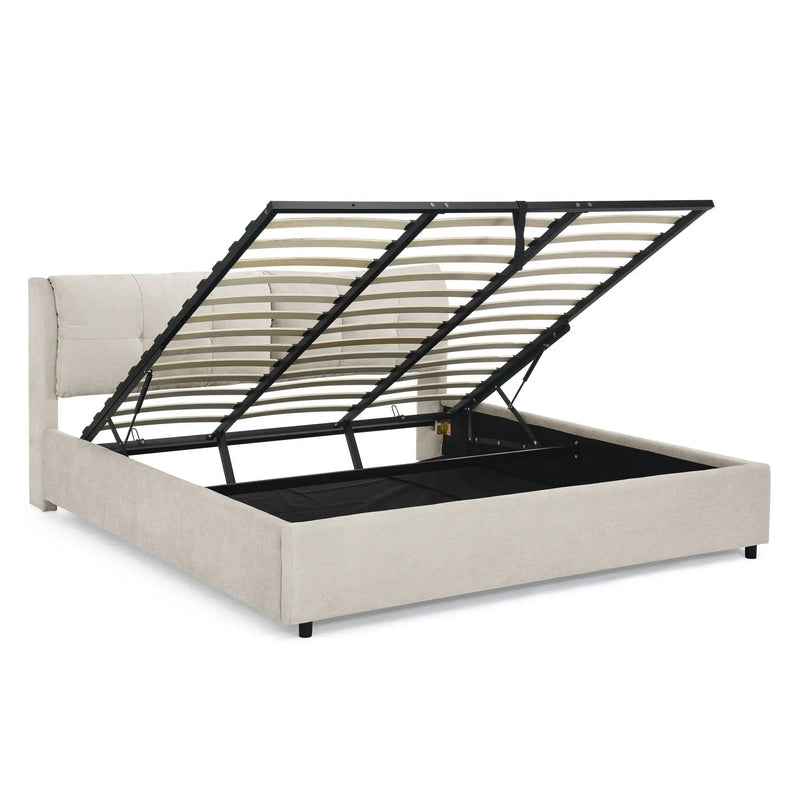 Storage Upholstered Hydraulic Platform Bed With Integrated Headboard by Unique Piece Furniture