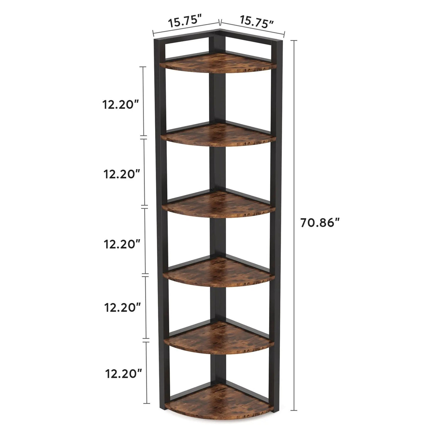 Tall 6 Tier Corner Bookshelf For Living Room by HouseOfZazla
