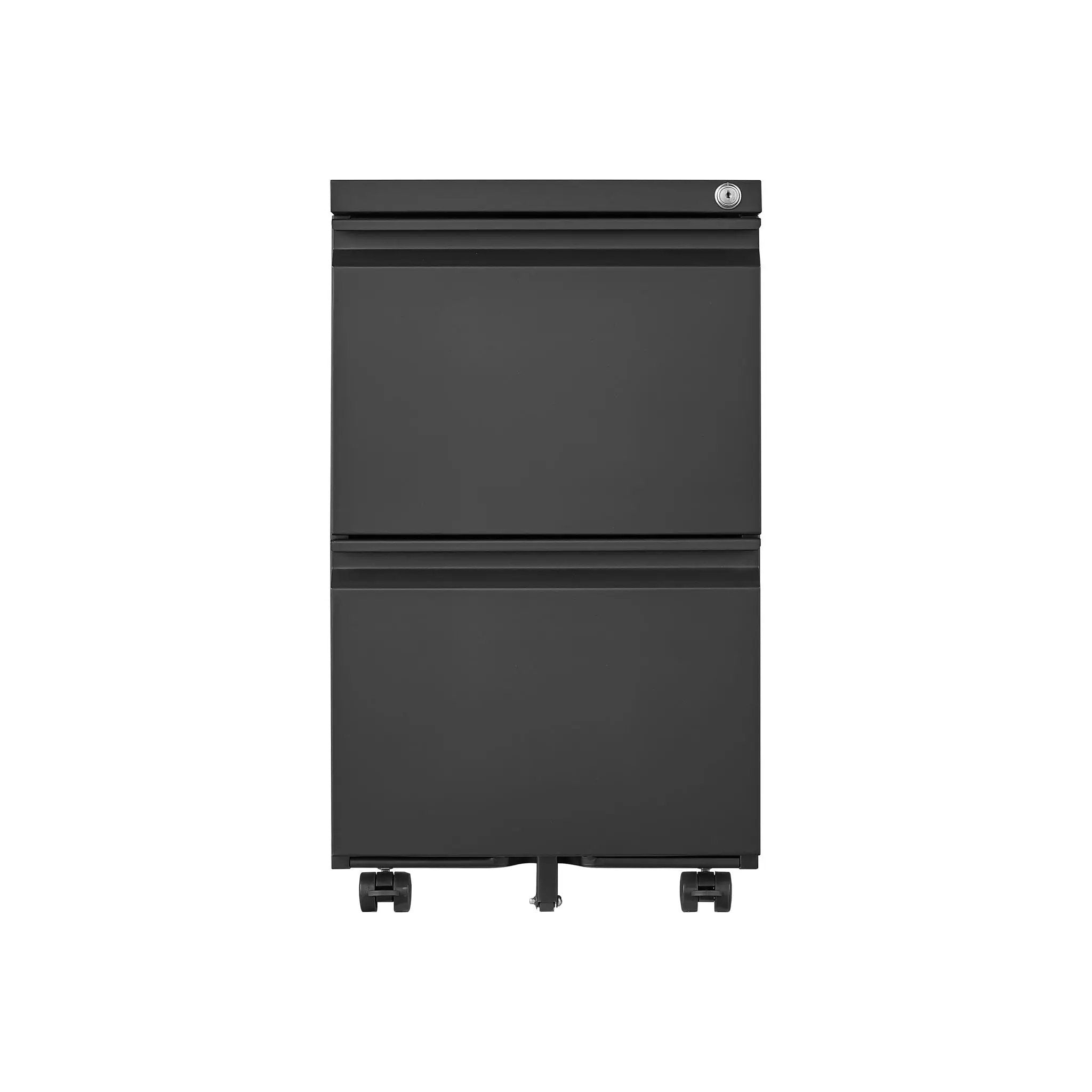 2 Drawer File Cabinet With Lock, Metal Under Desk Rolling Filing Cabinet Fits Letter / Legal / A4 Size For Home Office, Mobile Filing Cabinet by HouseOfZazla