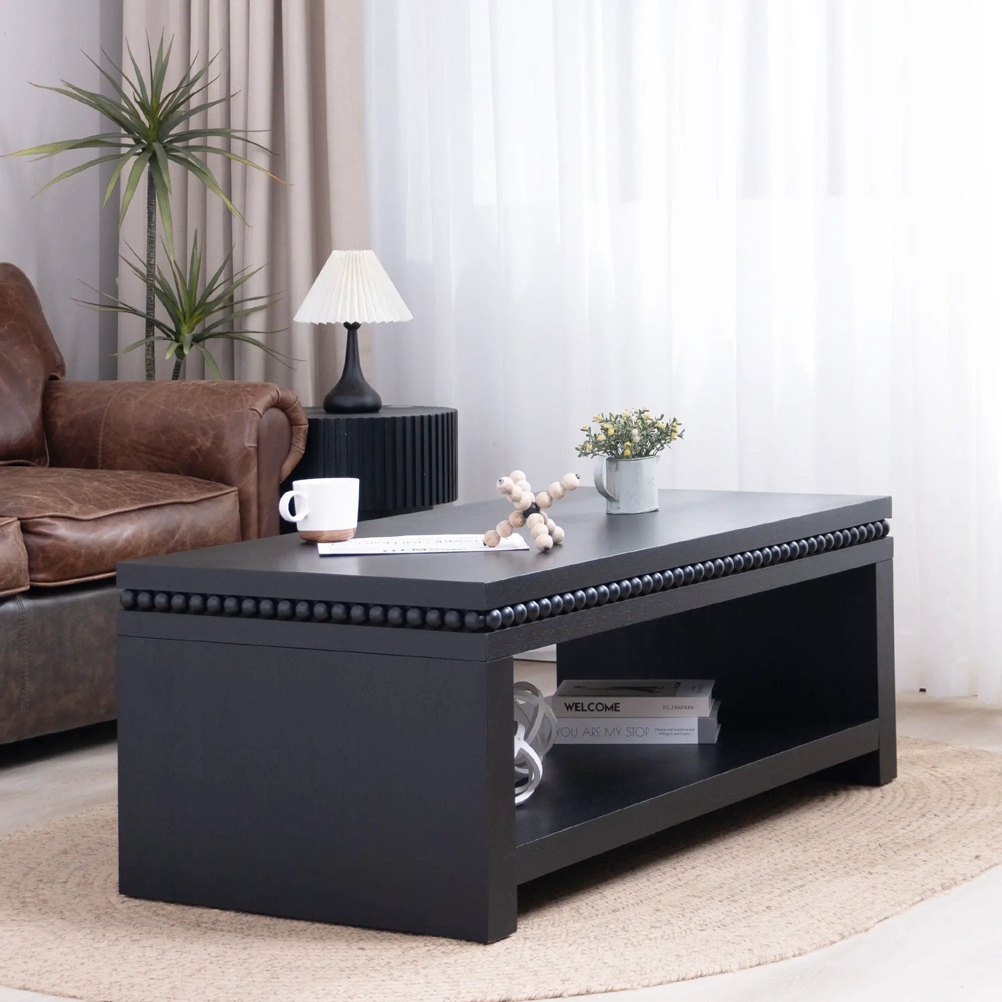 Modern Coffee Table With Beaded Trim by HouseOfZazla