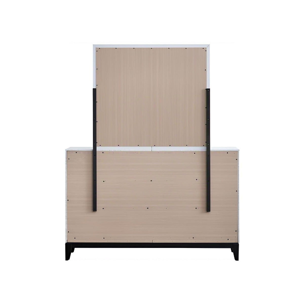 Dresser With 6 Drawers with Laminate Wood Grain Pattern - Dark Gray or White, photo 11 of 14