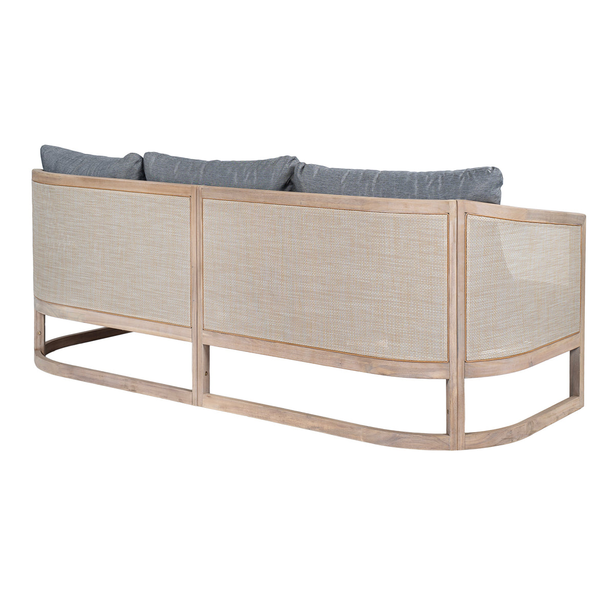 Catania Acacia 3 Seater Sofa with Water-Repellent Fabric - Grey/Light White or Teak+ Beige, photo 6 of 10