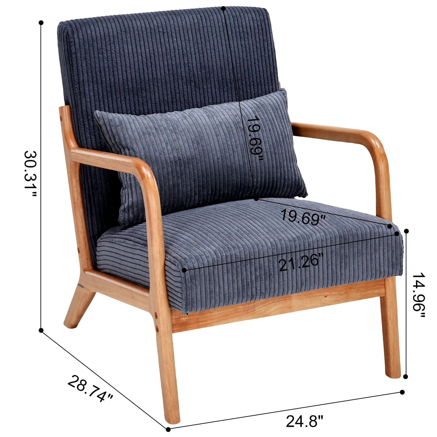 Accent Arm Chair With Pillow Upholstered by HouseOfZazla