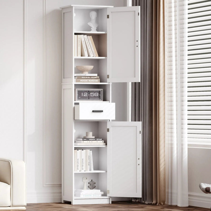 69" H Tall Bathroom Storage Cabinet with 2 Barn Doors and 1 Drawer by HouseOfZazla