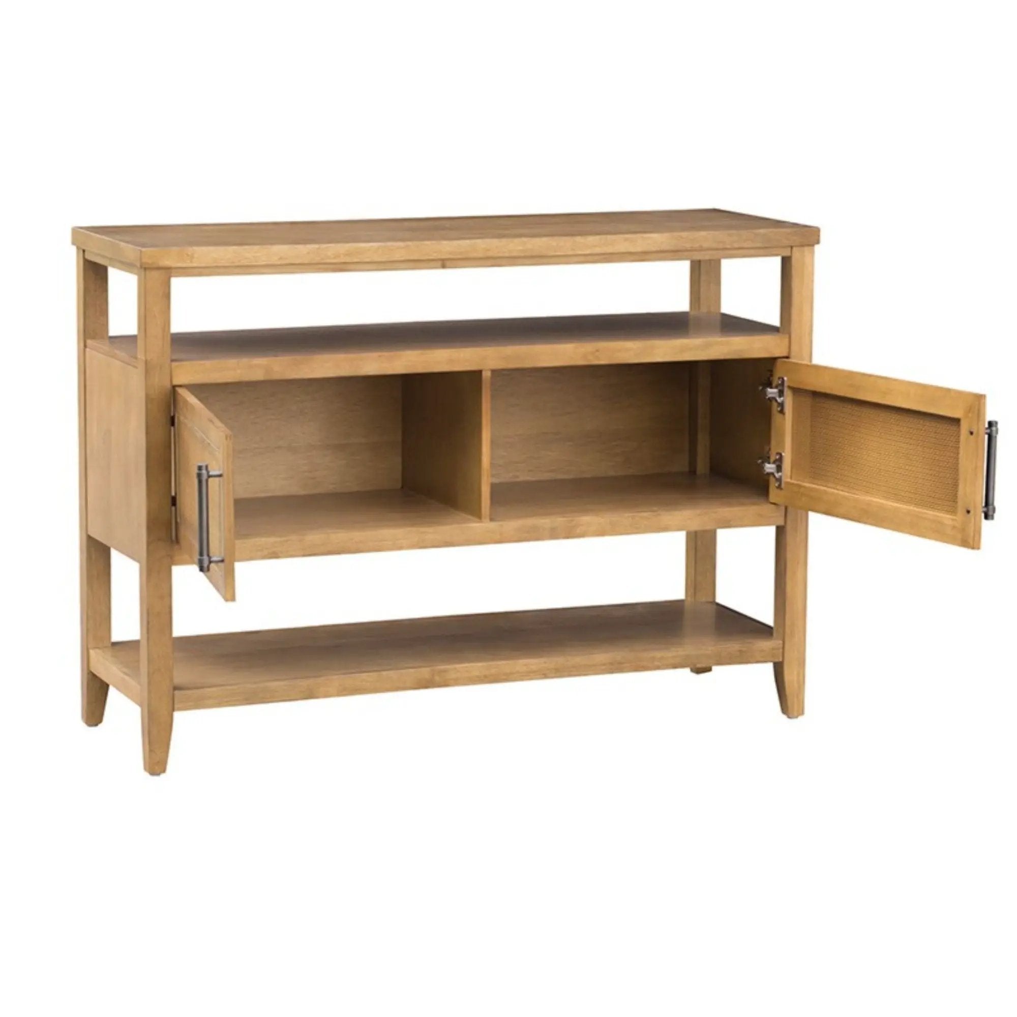Naomi - 2 Door Storage Console Table With Ample Shelving - Natural by HouseOfZazla