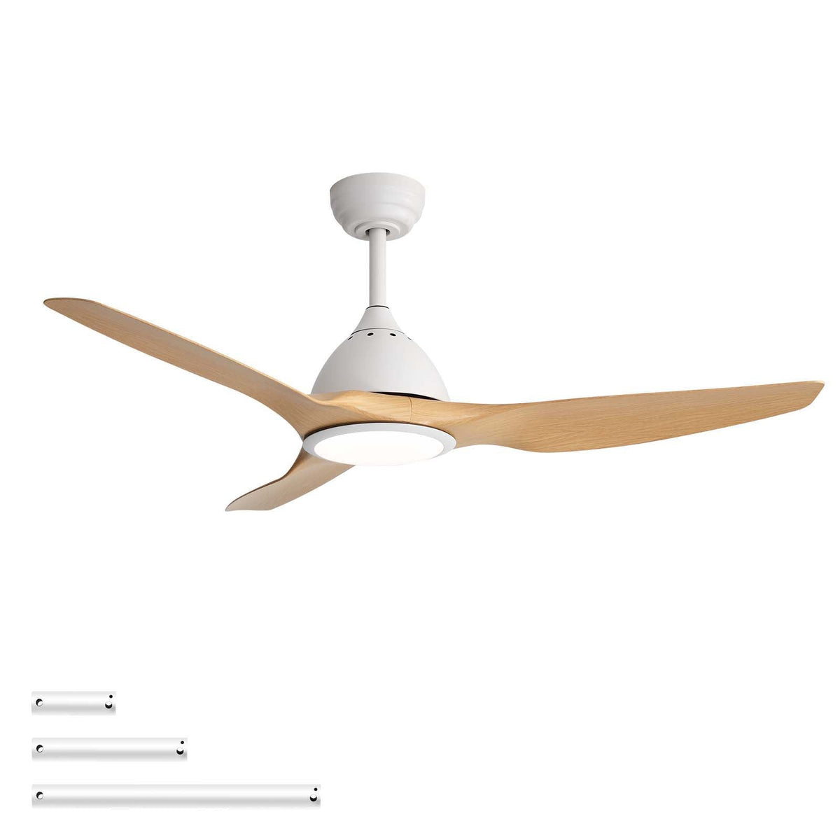 Bredoom 52" Ceiling Fan with Remote Control and LED Light - White or Light Brown, photo 8 of 8