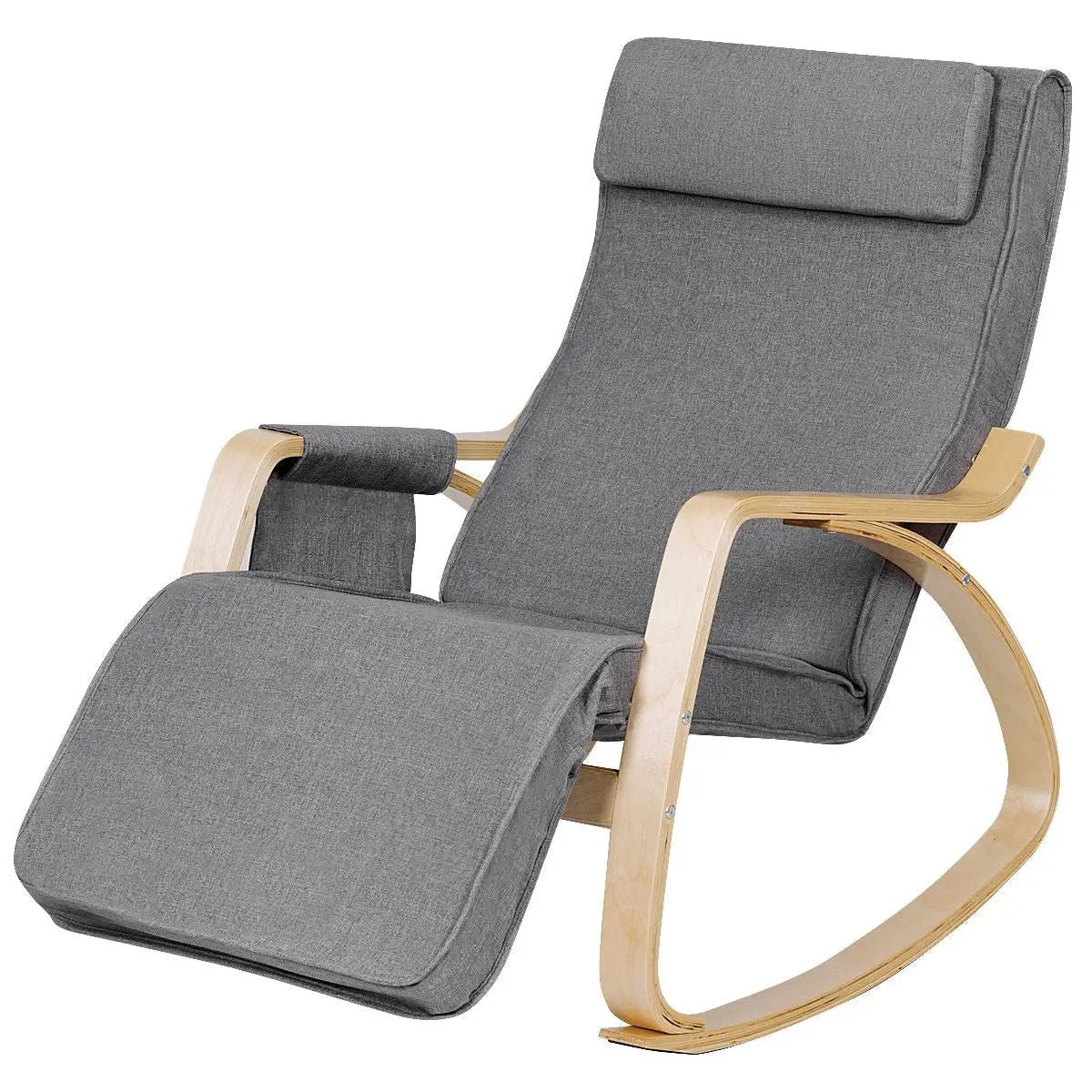 Comfortable Lounge Rocking Chair with Removable Cushion Cover and Side Pocket by DirectDeals
