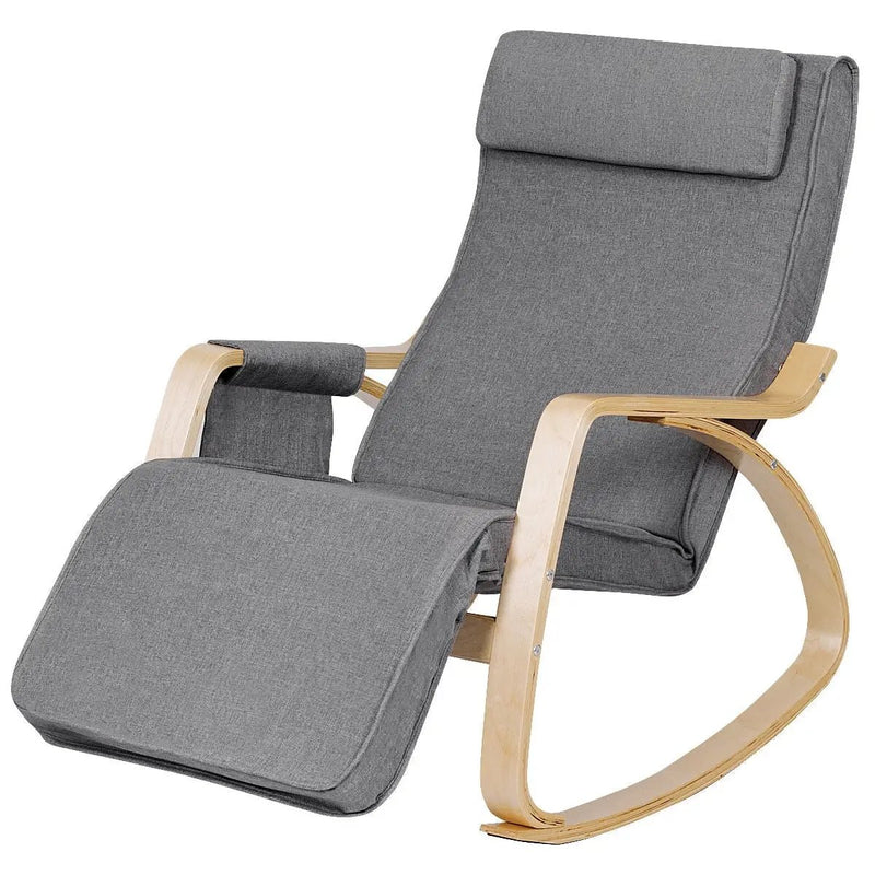 Comfortable Lounge Rocking Chair with Removable Cushion Cover and Side Pocket by DirectDeals