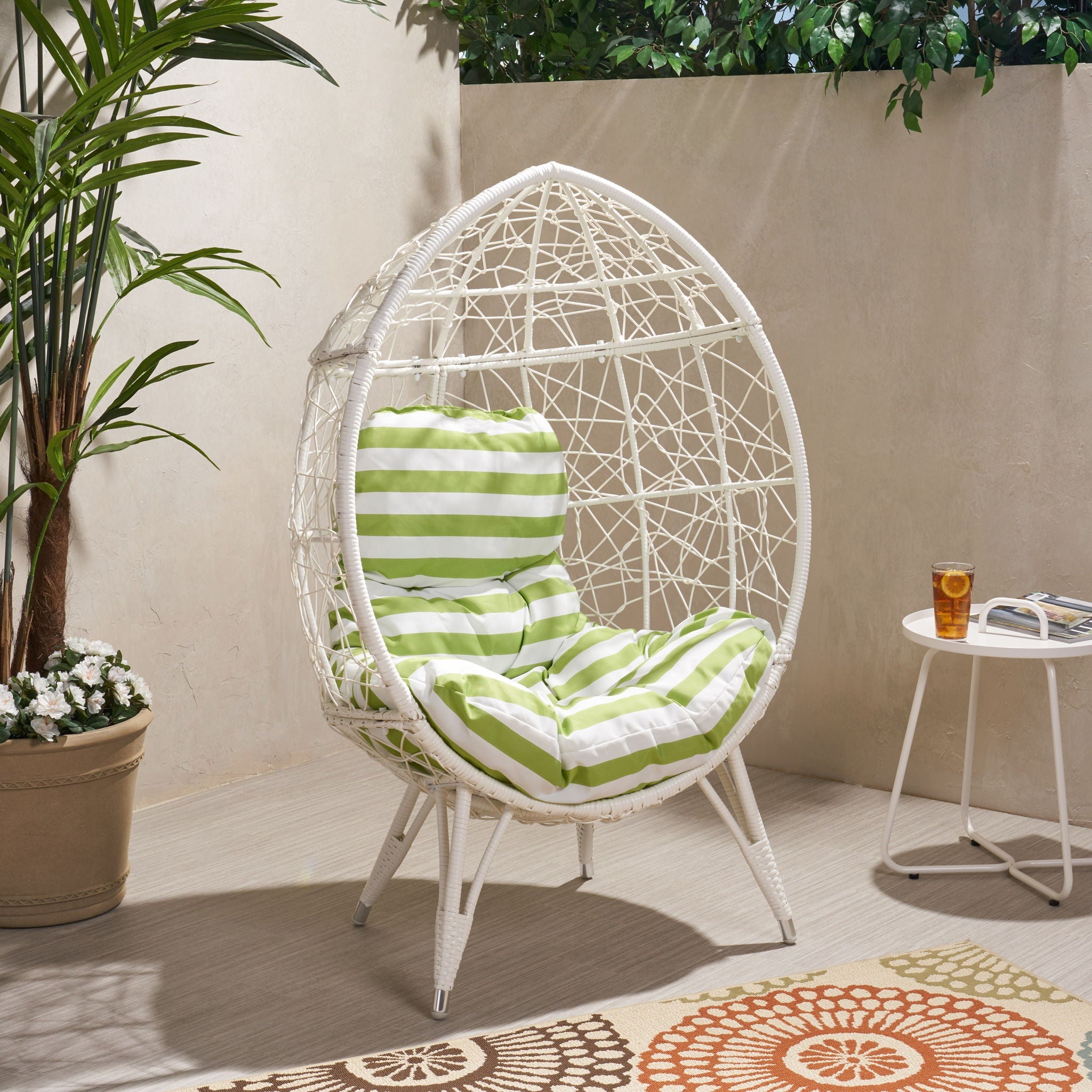 Cosmos - Round Hammered Iron Teardrop Chair by HouseOfZazla