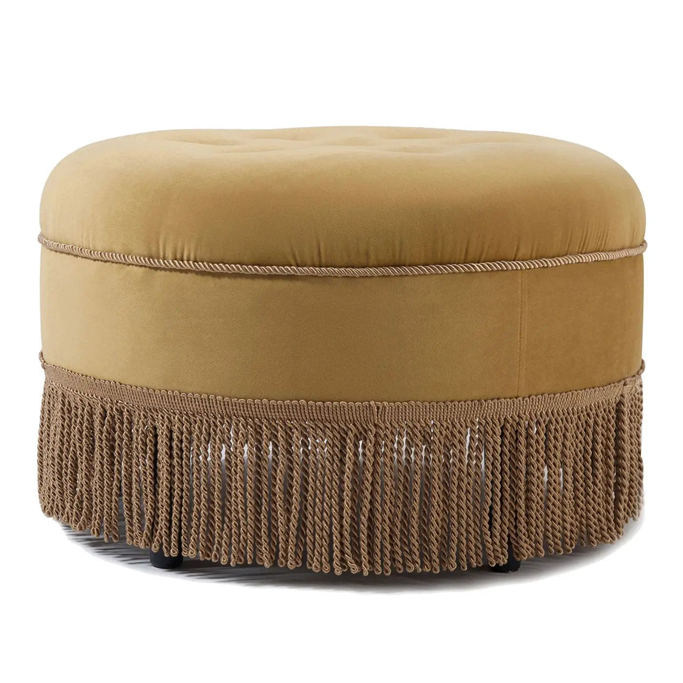 Yolanda - Luxurious Upholstery Round Upholstered Accent Ottoman by Unique Piece Furniture