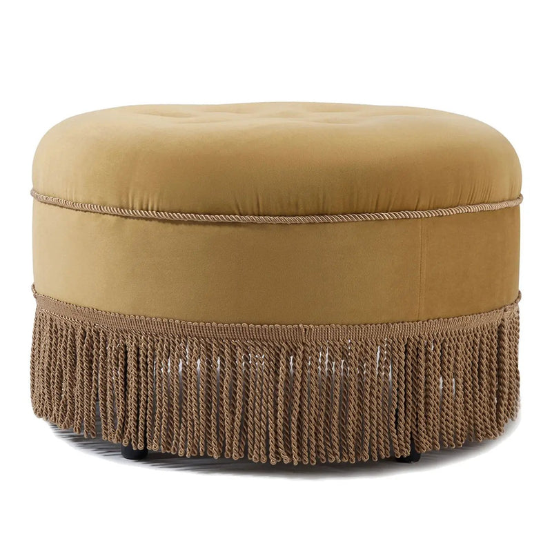 Yolanda - Luxurious Upholstery Round Upholstered Accent Ottoman by Unique Piece Furniture