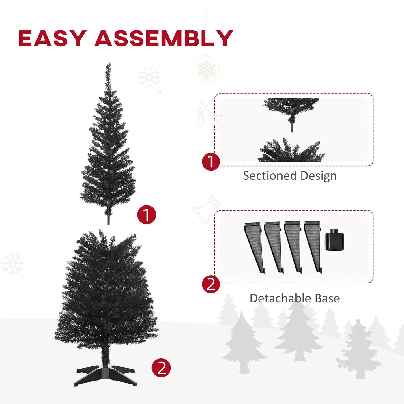 HOMCOM 5' Artificial Pencil Christmas Tree by HouseOfZazla