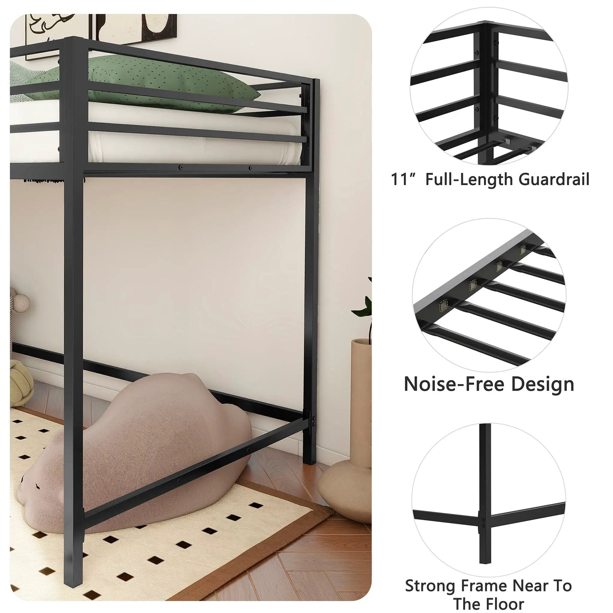 Adam - Twin Loft Bunk - Black by HouseOfZazla