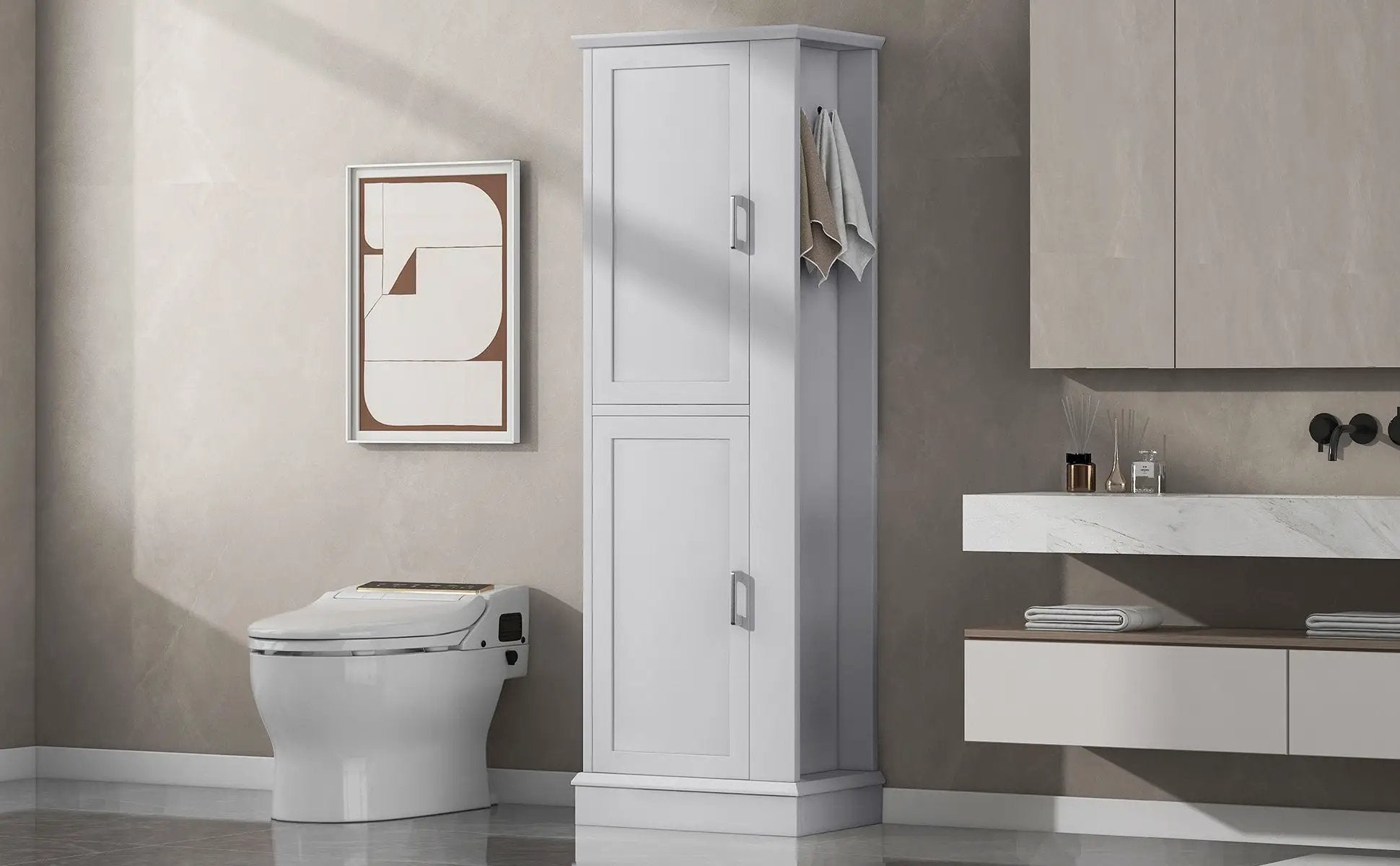 Tall Bathroom Storage Cabinet by HouseOfZazla
