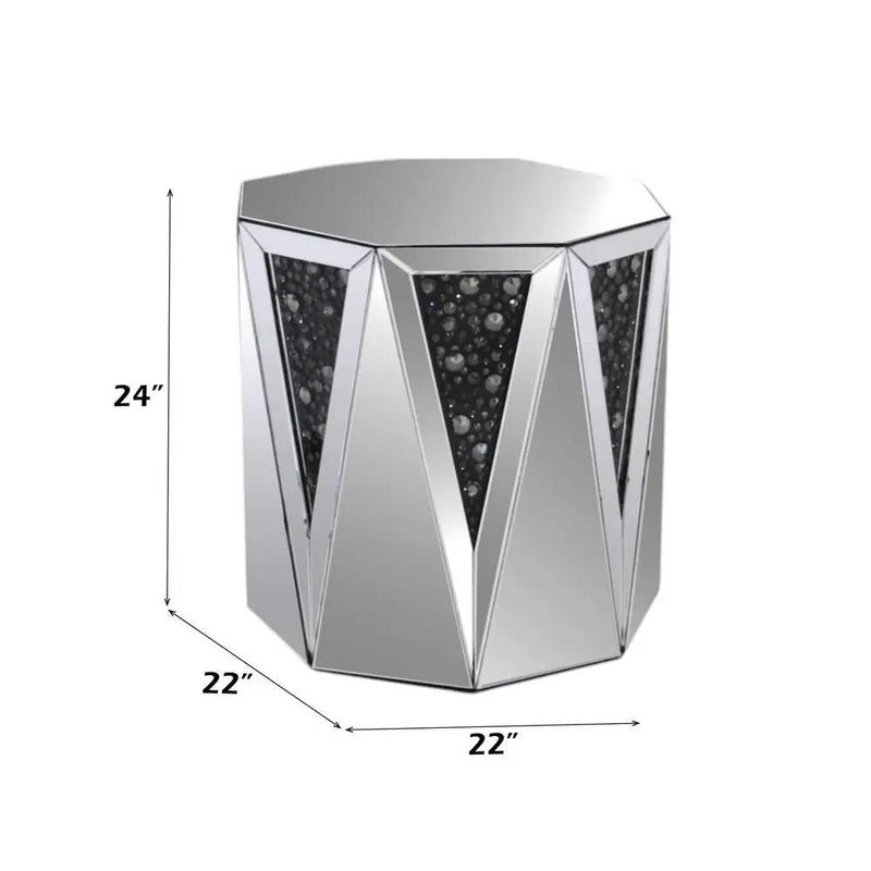 Nysa - End Table - Mirrored & Faux Crystals by Unique Piece Furniture