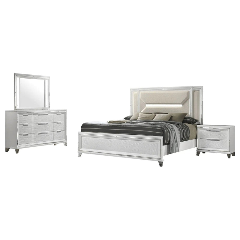 Marmore 4-piece Eastern King Bedroom Set White by Unique Piece Furniture