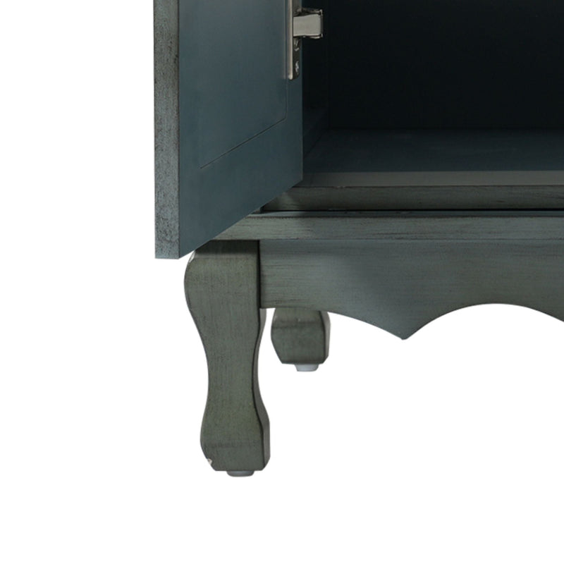 Vintage Bathroom Vanity With Ceramic Sink, Adjustable Shelves by HouseOfZazla