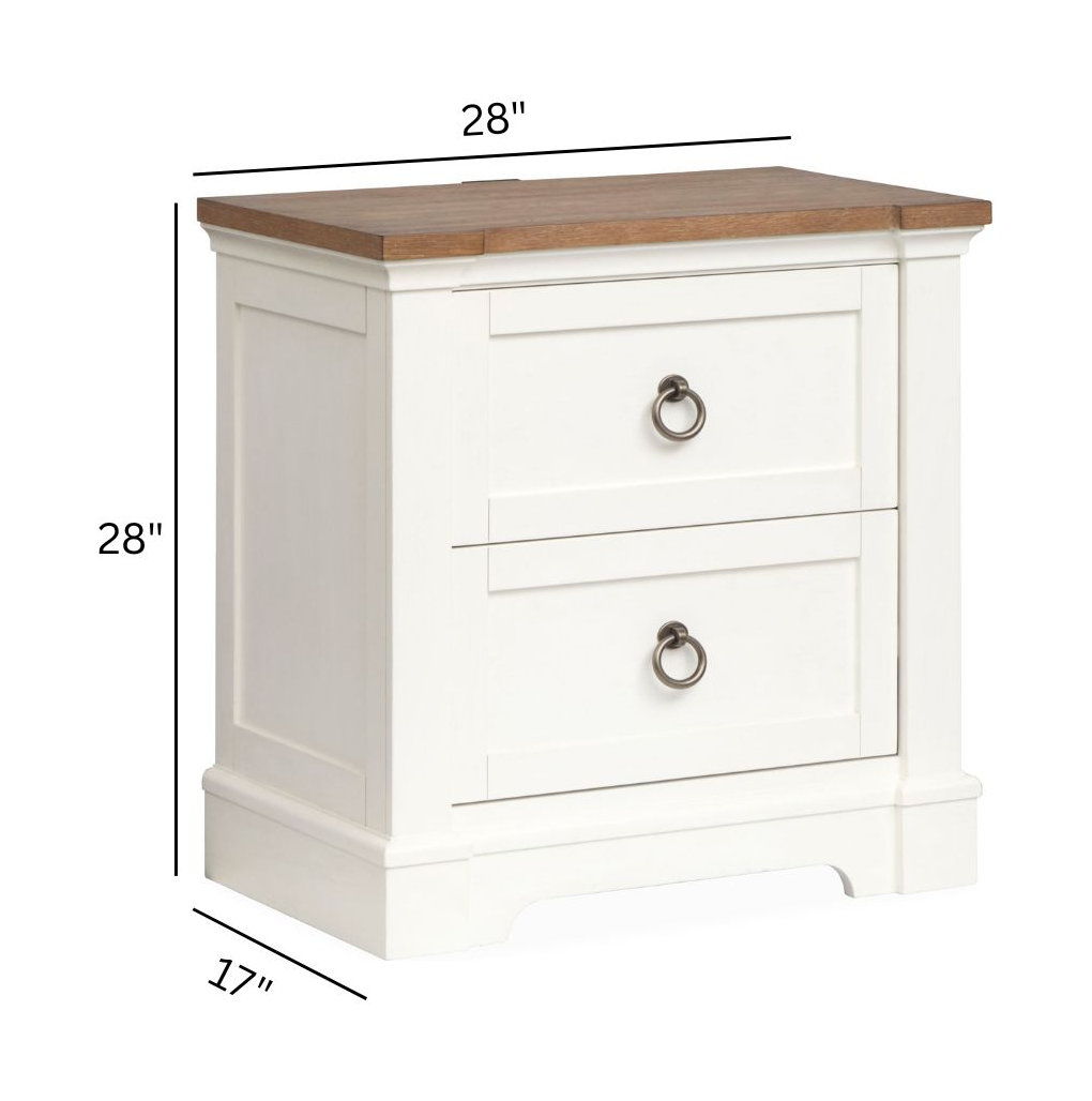 Kingston - Drawer Nightstand - Whisper White And Cerused Nutmeg, photo 7 of 7