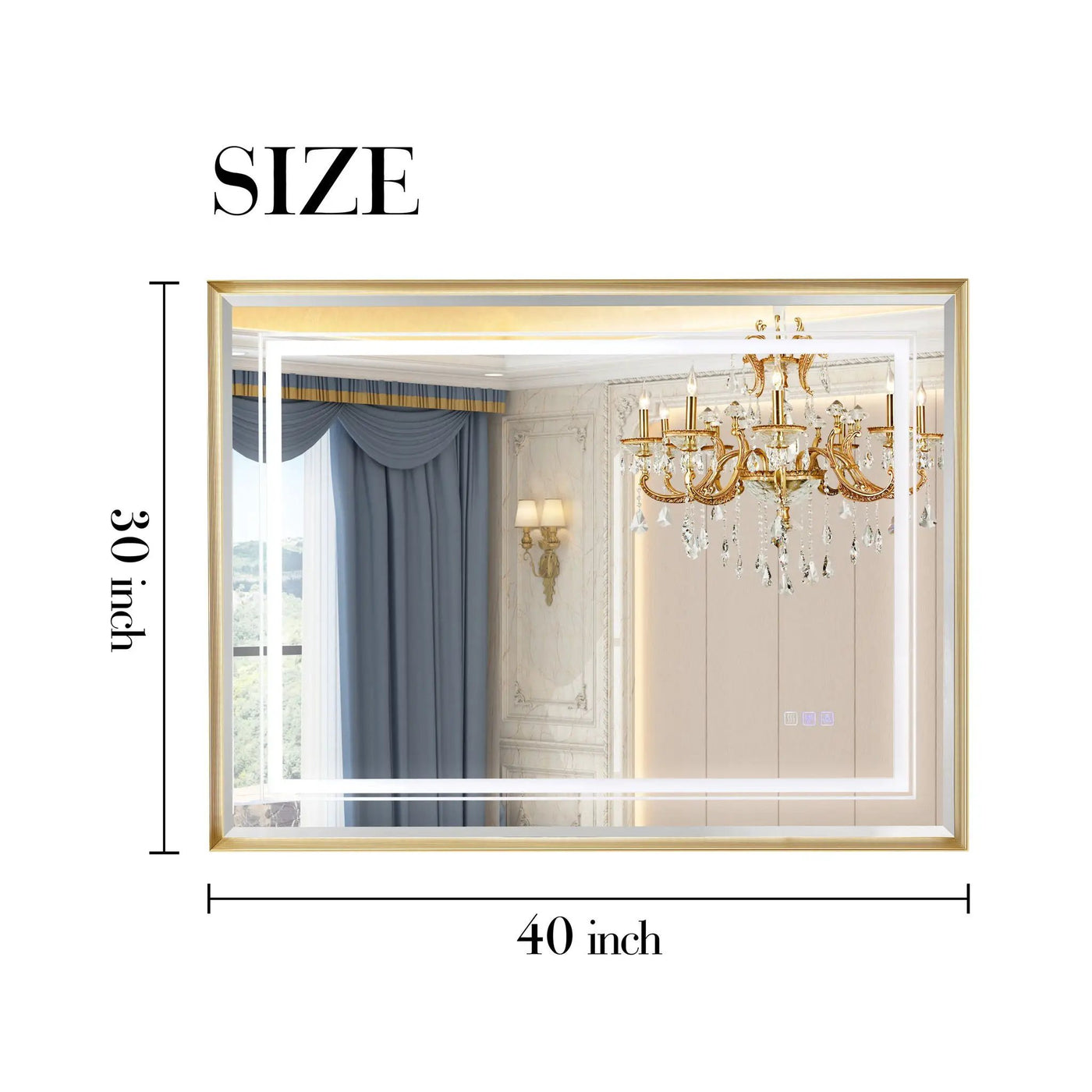 LED Bathroom Beveled Mirror, 3000 - 6000K Gradient Front And Backlit LED Mirror For Bathroom, 3 Colors Dimmable, Ip54 Enhanced Anti Fog by HouseOfZazla