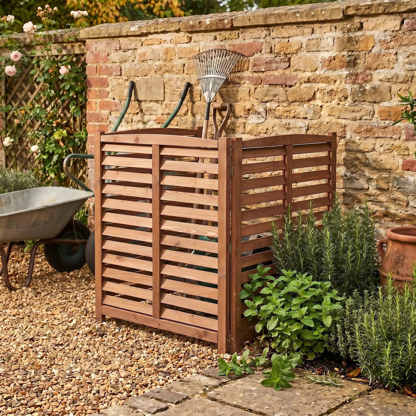 3 Panel Outdoor Wooden Air Conditioner Fence by HouseOfZazla