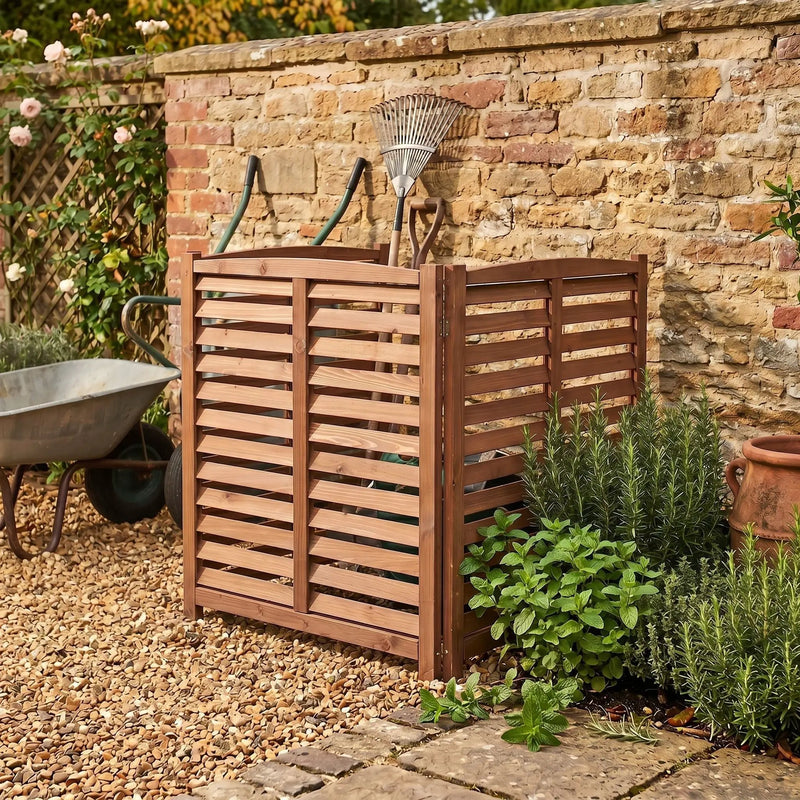 3 Panel Outdoor Wooden Air Conditioner Fence by HouseOfZazla