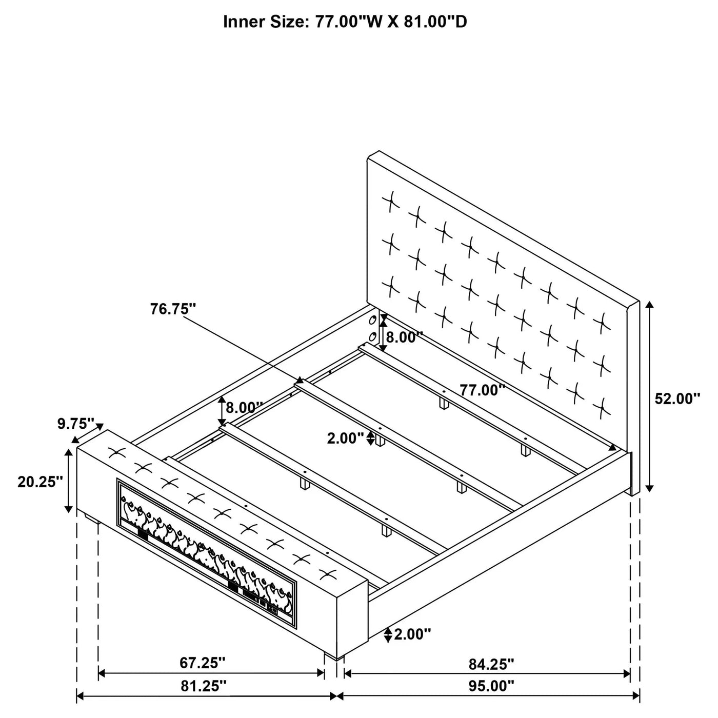 Crombie - Bed With Visual Flame Feature by HouseOfZazla