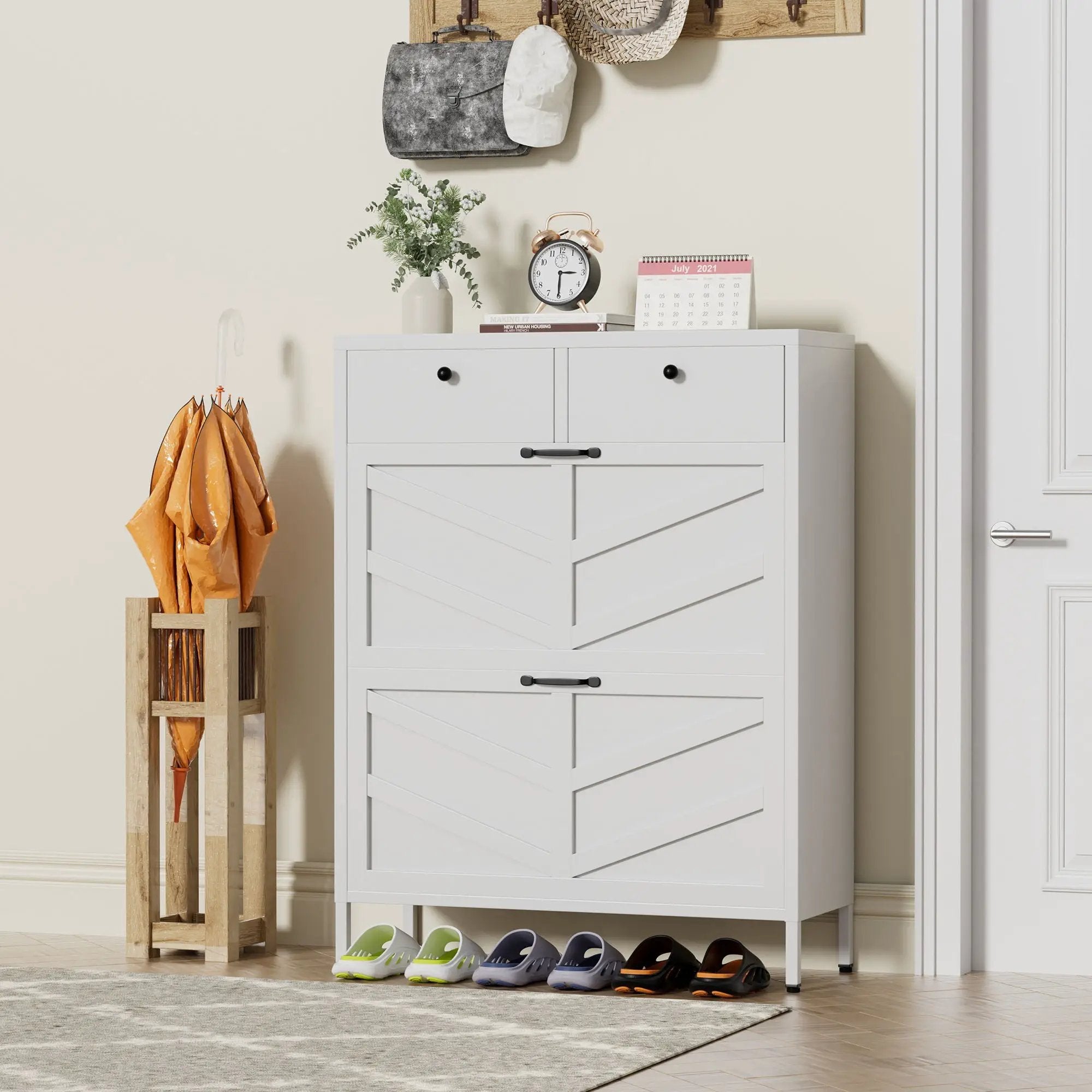 Shoe Cabinet With Flip Drawers by Unique Piece Furniture