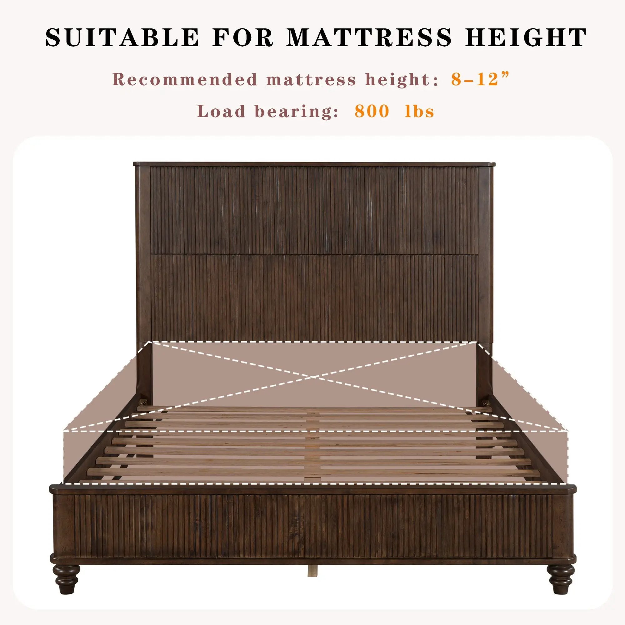 Platform Bed Frame & Tall Headboard by HouseOfZazla