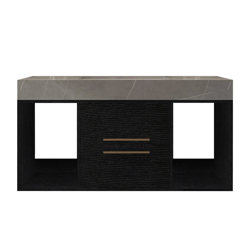 39.4 Inches Single Contemporary Floating Bathroom Vanity by HouseOfZazla