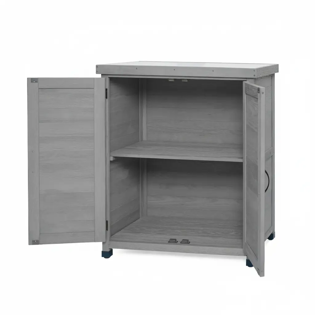Potting Bench with Storage Cabinet and Metal Table Top by HouseOfZazla