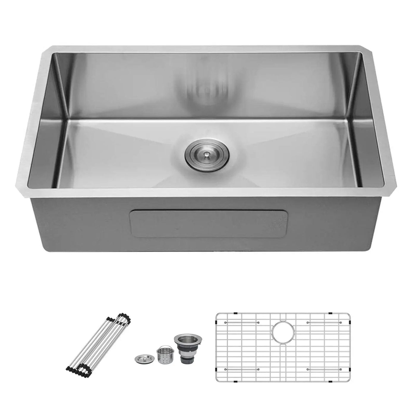 Modern Undermount Stainless Steel Kitchen Sink 16 Gauge, Deep Single Bowl by HouseOfZazla