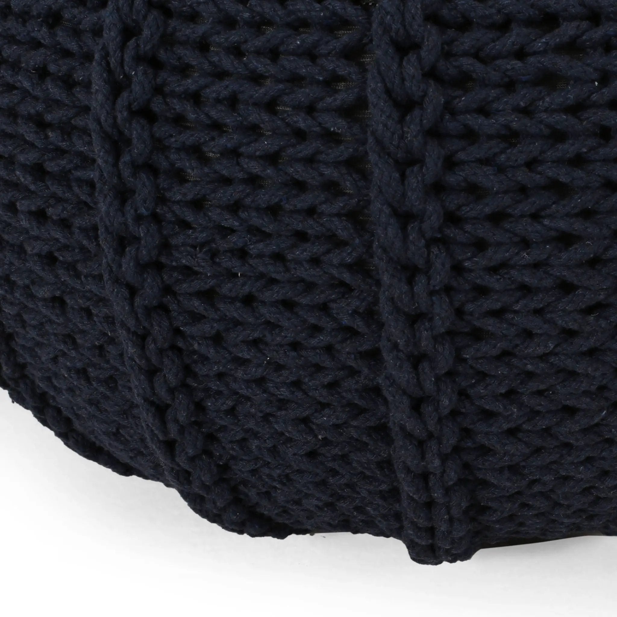 Bordeaux - Knitted Round Pouf Ottoman And Floor Cushion by Unique Piece Furniture