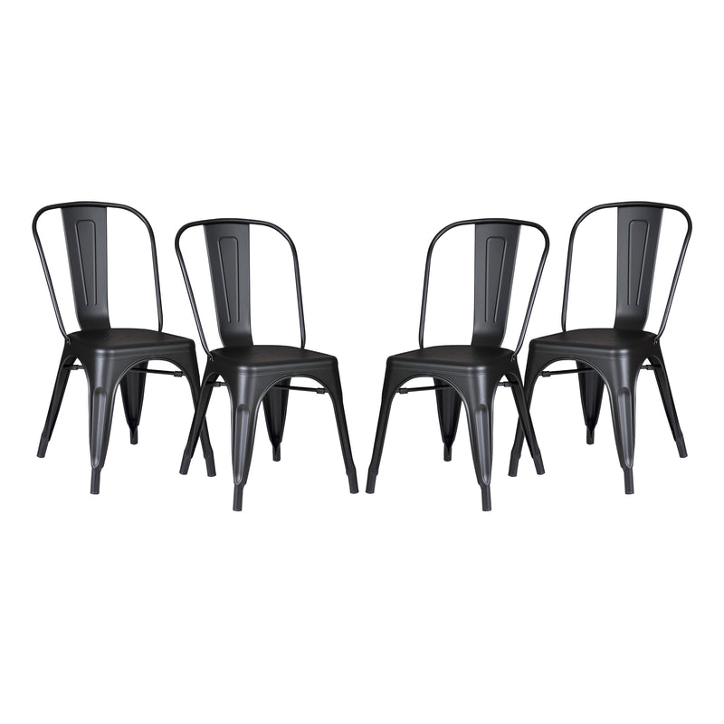 Set of 4 Stackable Metal Dining Chairs by HouseOfZazla