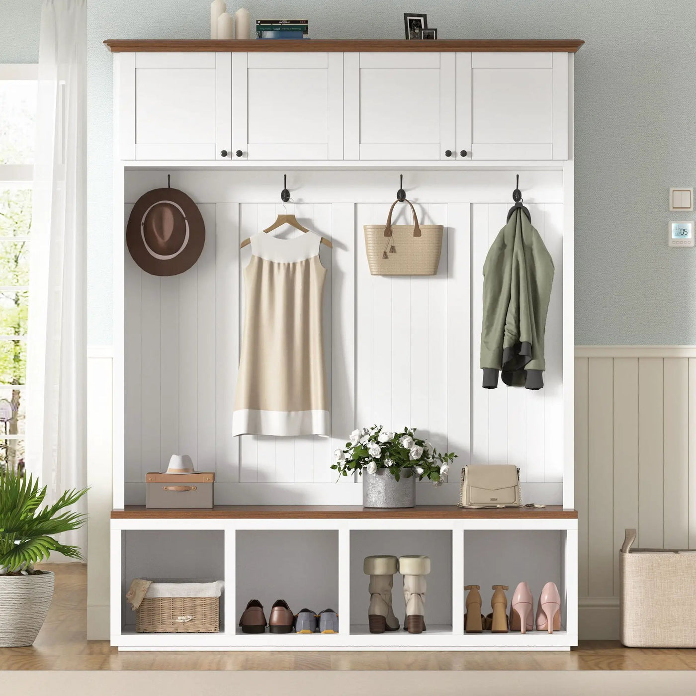 Entryway Hall Tree With Bench And Storage by HouseOfZazla